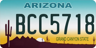 AZ license plate BCC5718