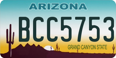 AZ license plate BCC5753