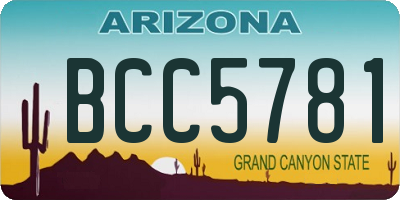 AZ license plate BCC5781