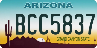 AZ license plate BCC5837