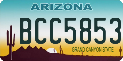 AZ license plate BCC5853