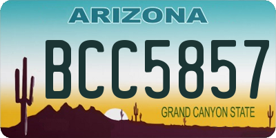 AZ license plate BCC5857