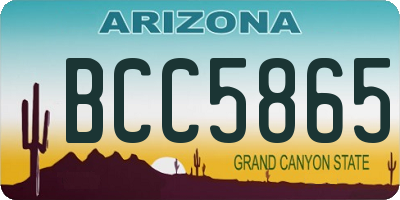 AZ license plate BCC5865