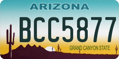 AZ license plate BCC5877