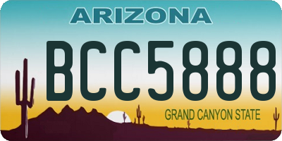 AZ license plate BCC5888