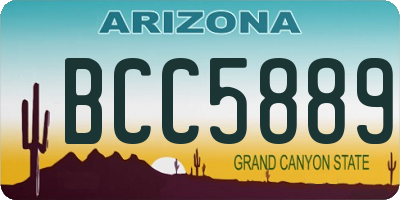 AZ license plate BCC5889