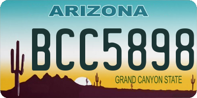 AZ license plate BCC5898