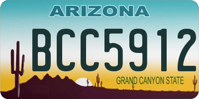 AZ license plate BCC5912