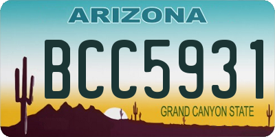 AZ license plate BCC5931