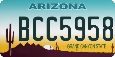 AZ license plate BCC5958