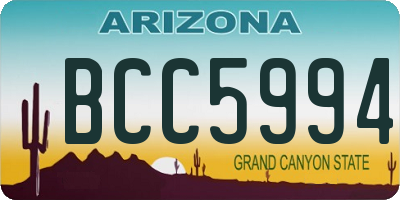 AZ license plate BCC5994