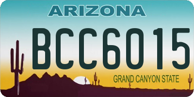 AZ license plate BCC6015