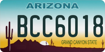 AZ license plate BCC6018