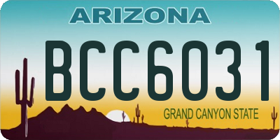 AZ license plate BCC6031