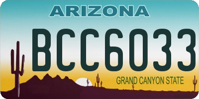 AZ license plate BCC6033