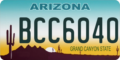 AZ license plate BCC6040