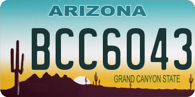 AZ license plate BCC6043