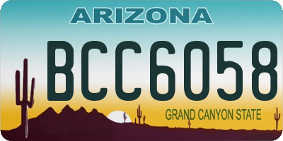 AZ license plate BCC6058