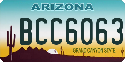 AZ license plate BCC6063