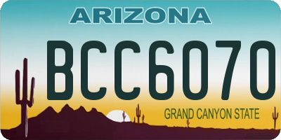 AZ license plate BCC6070