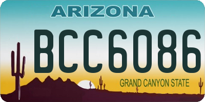 AZ license plate BCC6086