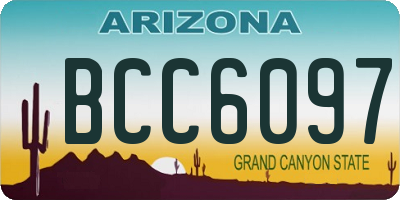 AZ license plate BCC6097