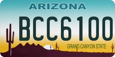 AZ license plate BCC6100