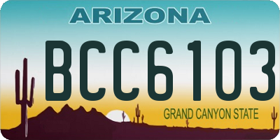 AZ license plate BCC6103