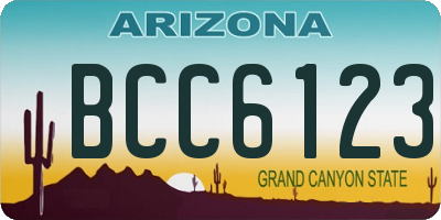 AZ license plate BCC6123