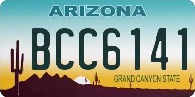 AZ license plate BCC6141