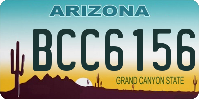 AZ license plate BCC6156