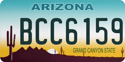 AZ license plate BCC6159