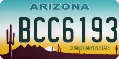 AZ license plate BCC6193