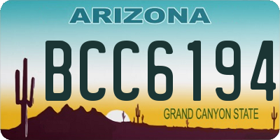 AZ license plate BCC6194