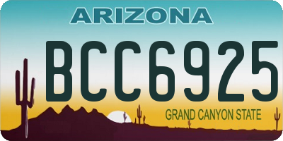 AZ license plate BCC6925