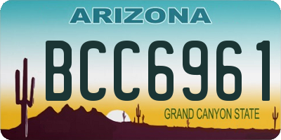 AZ license plate BCC6961