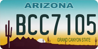 AZ license plate BCC7105