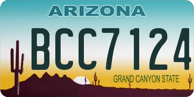 AZ license plate BCC7124