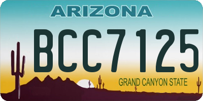 AZ license plate BCC7125