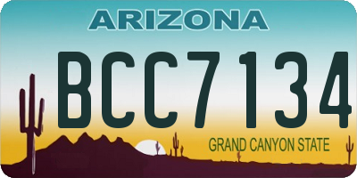 AZ license plate BCC7134