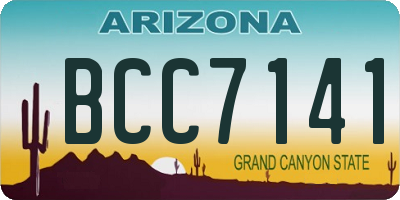 AZ license plate BCC7141