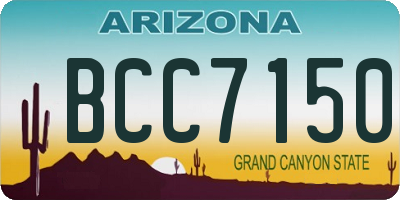 AZ license plate BCC7150