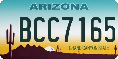 AZ license plate BCC7165