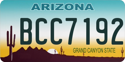 AZ license plate BCC7192