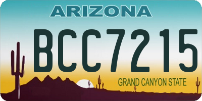 AZ license plate BCC7215