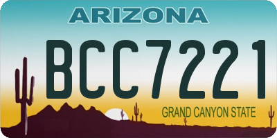 AZ license plate BCC7221