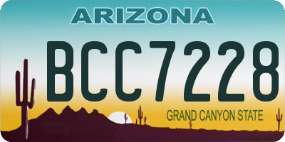 AZ license plate BCC7228