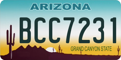 AZ license plate BCC7231