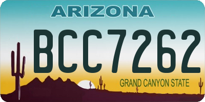 AZ license plate BCC7262