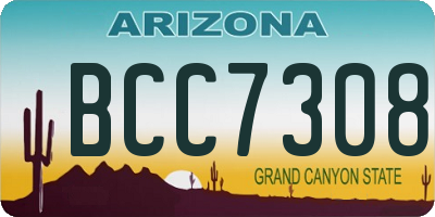 AZ license plate BCC7308